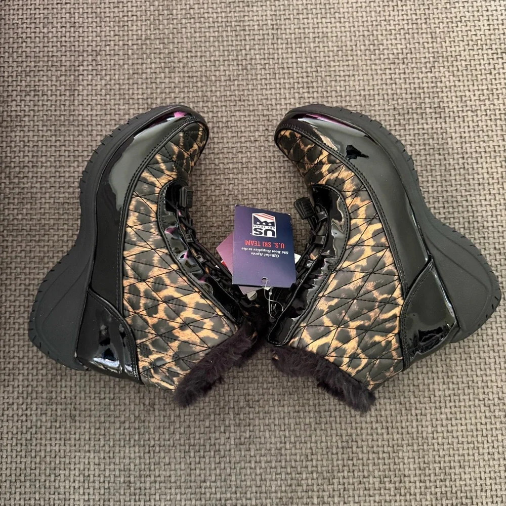 Khombu Molly Waterproof Leopard Print Snow Boots Wide 5W Thermolite Winter Boot